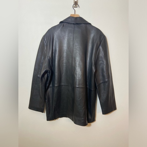 BASIX Jacob Stevens Men’s  Black Leather Jacket Size Large Zip Up - Picture 10 of 12